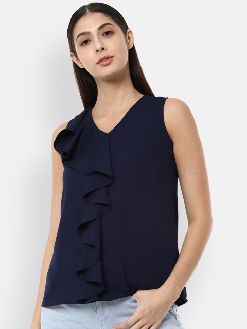 

Van Heusen Woman Navy Blue Solid Top
