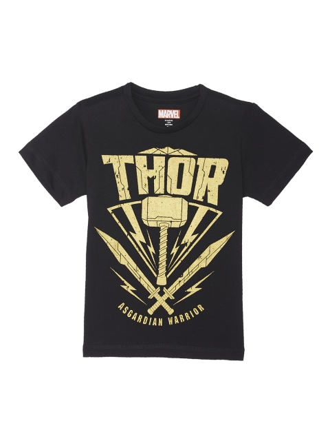 

Kids Ville Boys Black Thor Printed Round Neck T-shirt