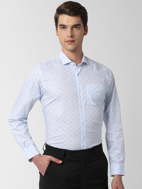 

Peter England Men Blue Regular Fit Checked Formal Shirt