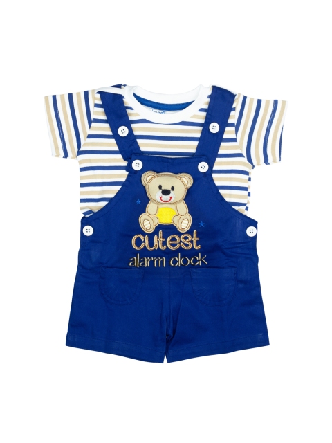 

MeeMee Boys Blue & White Striped T-shirt with Shorts