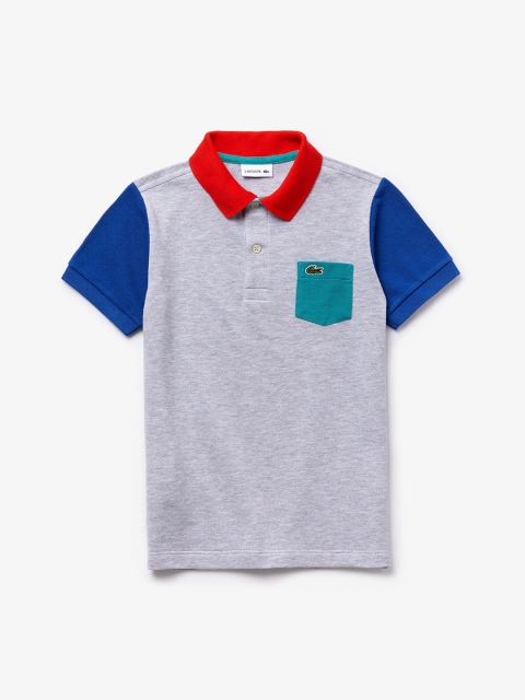 

Lacoste Boys Grey Colourblocked Polo