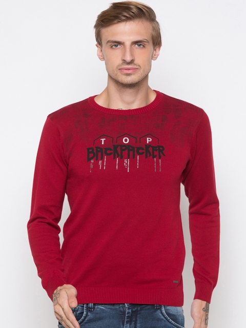 

Globus Men Red Printed Round Neck T-shirt