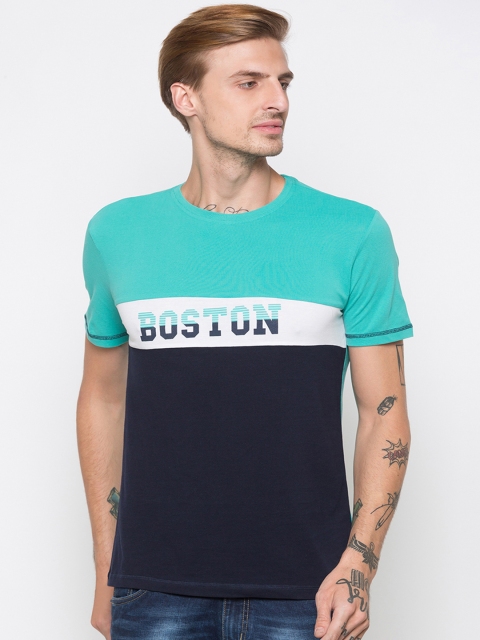 

Globus Men Green Printed Round Neck T-shirt