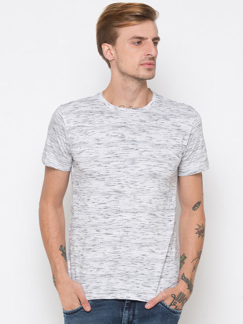 

Globus Men White Printed Round Neck T-shirt