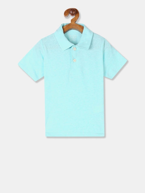 

The Childrens Place Boys Blue Solid Polo Collar T-shirt