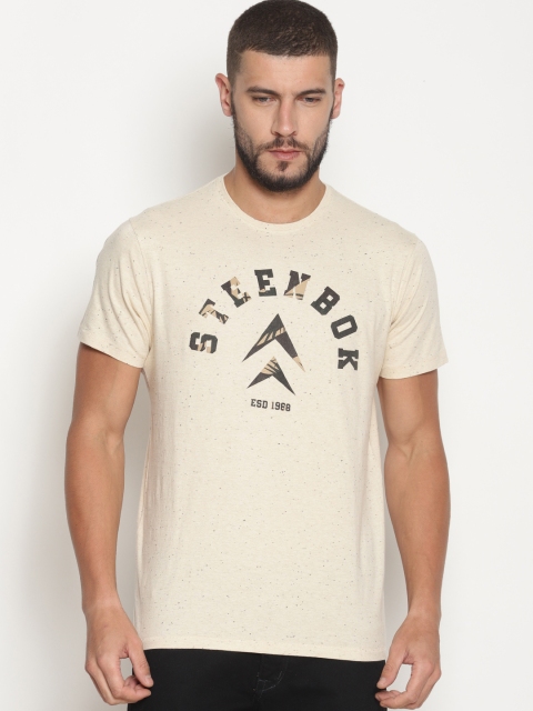 

Steenbok Men Off-White Printed Round Neck T-shirt