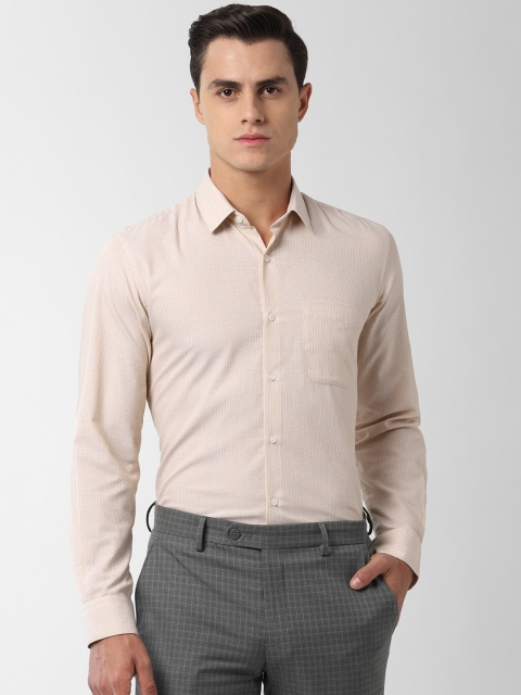 

Peter England Men Beige & White Slim Fit Striped Formal Shirt