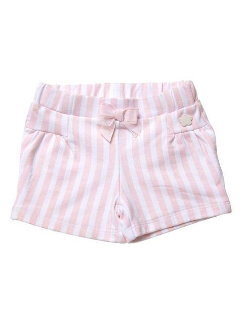 

Chicco Girls Pink Striped Regular Shorts
