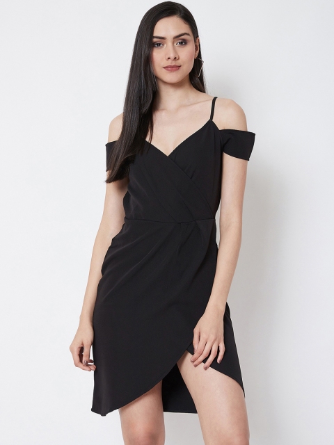 

Nun Women Black Solid Wrap Dress