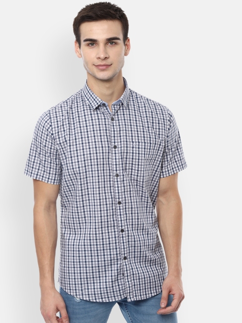 

Van Heusen Sport Men Blue & White Slim Fit Checked Casual Shirt
