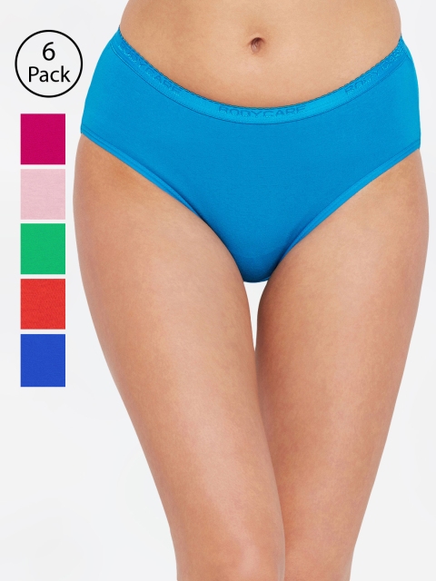 

Bodycare Women Pack of 6 Assorted Solid Hipster Briefs 32C-6PCS