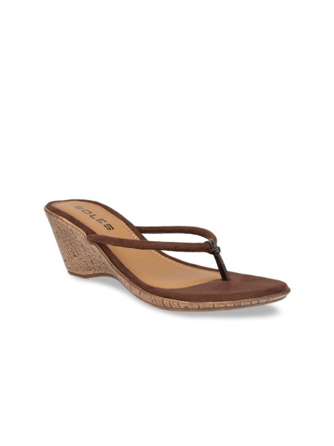 

SOLES Women Brown Colourblocked Heels