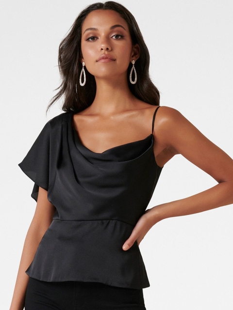 

Forever New Women Black Solid Peplum Top