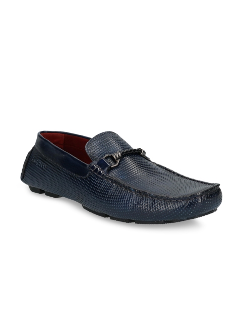 

Bugatti Men Blue Leather Driving Shoes