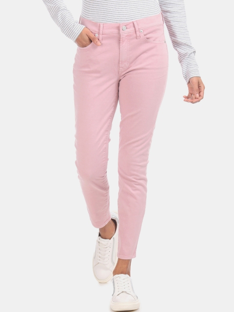 

GAP Women Pink Skinny Fit Mid-Rise Clean Look Stretchable Jeans