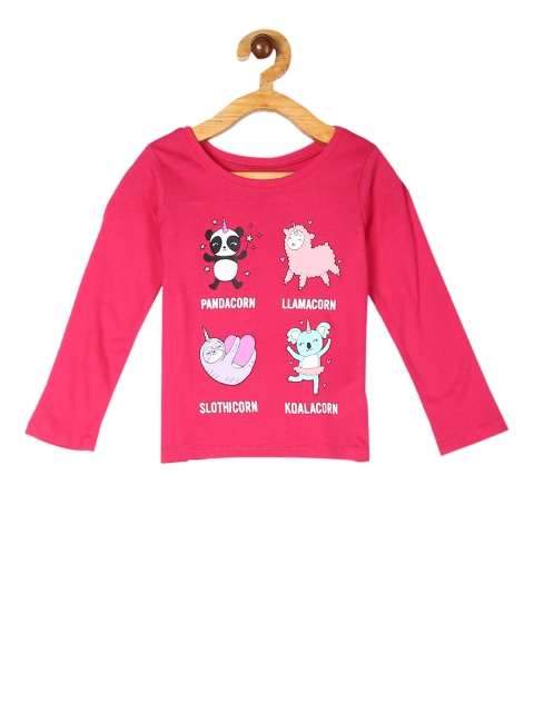 

The Childrens Place Girls Pink Printed Round Neck T-shirt