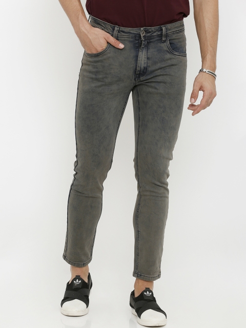 

Rex Straut Jeans Men Brown & Blue Slim Fit Mid-Rise Acid Wash Jeans