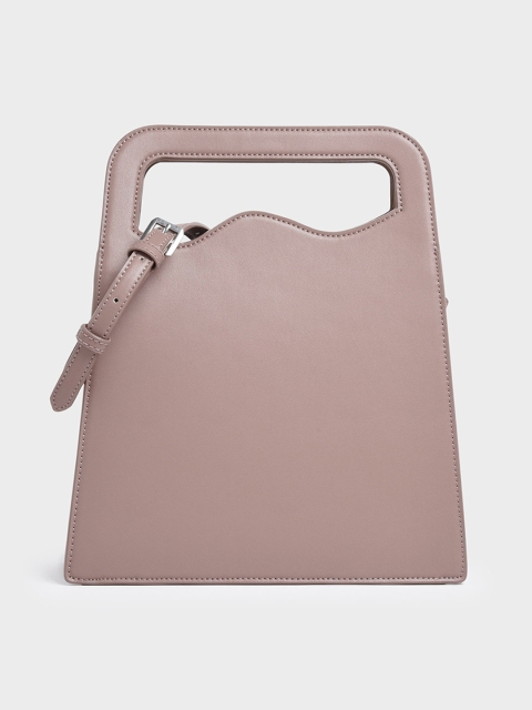 

CHARLES & KEITH Pink Solid Handheld Bag