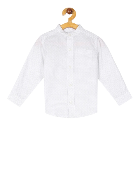 

The Childrens Place Boys White Regular Fit Printed Casual Shirt