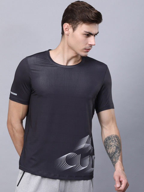 

Cultsport Men Black Signature I Am Printed Round Running Tee
