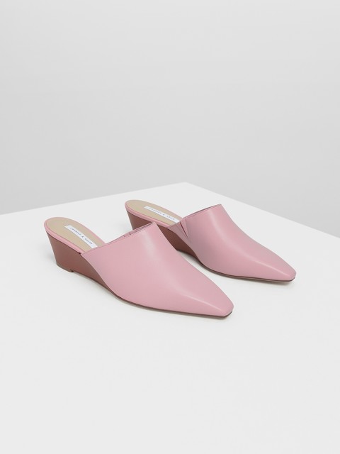 

CHARLES & KEITH Women Pink Solid Mules