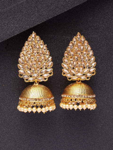 

Shining Diva Gold-Plated Dome Shaped Jhumkas