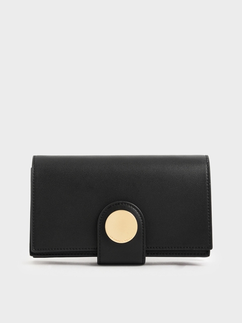 

CHARLES & KEITH Women Black Solid Two Fold Wallet
