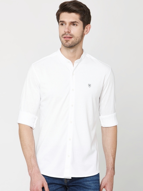 

Mufti Men White Slim Fit Solid Casual Shirt