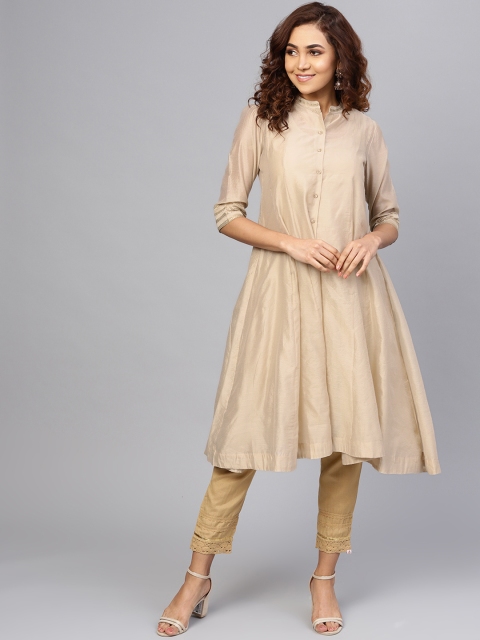 

Juniper Women Beige Solid Straight Kurta