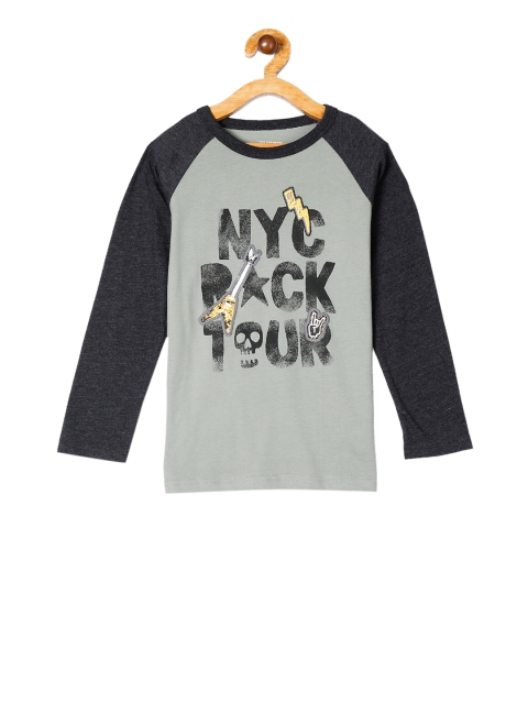 

The Childrens Place Boys Black & Green Printed Round Neck T-shirt