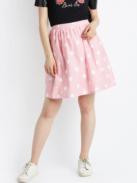 

Honey by Pantaloons Women Pink Printed Flared Mini Skirt