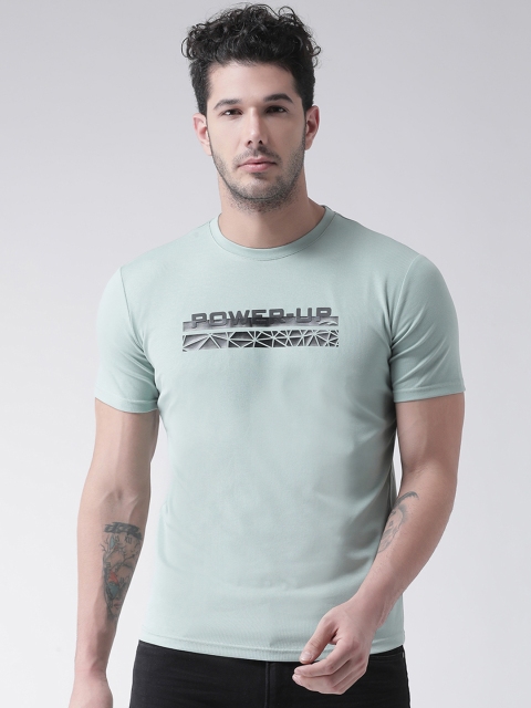 

Rex Straut Jeans Men Blue Printed Round Neck T-shirt
