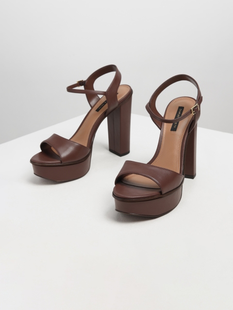 

CHARLES & KEITH Women Brown Solid Heels