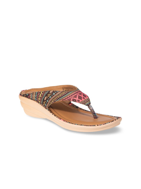 

Khadims Women Brown Printed Open Toe Flats