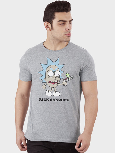 

Free Authority Men Grey Rick & Morty Printed Round Neck T-shirt