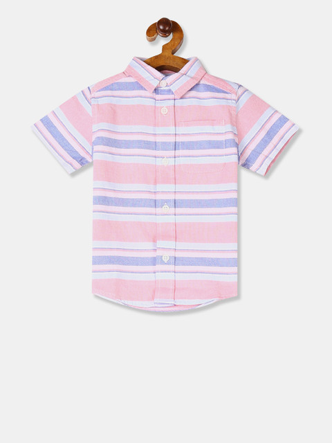 

The Childrens Place Boys Pink Regular Fit Striped Casual Shirt