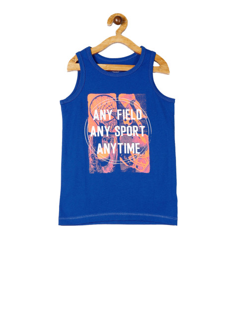 

The Childrens Place Boys Blue Printed Round Neck T-shirt