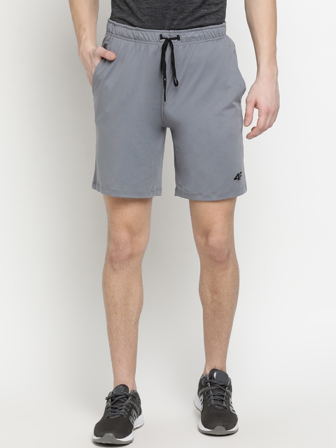 

4F Men Grey Solid Regular Fit Sports Shorts