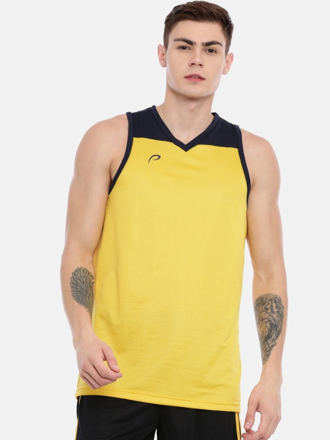 

Proline Active Men Yellow Colourblocked V-Neck T-shirt