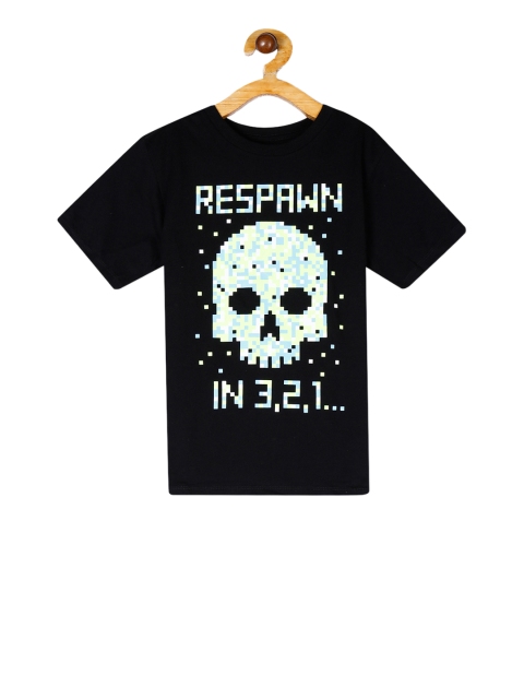 

The Childrens Place Boys Black Printed Round Neck T-shirt
