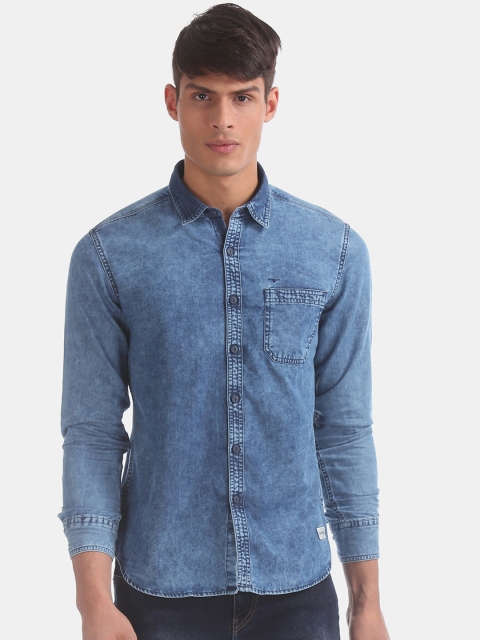 

Flying Machine Men Blue Regular Fit Faded Casual Shirt