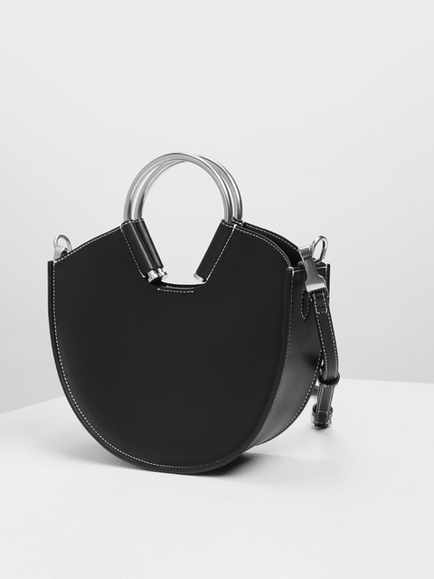 

CHARLES & KEITH Black Solid Handheld Bag
