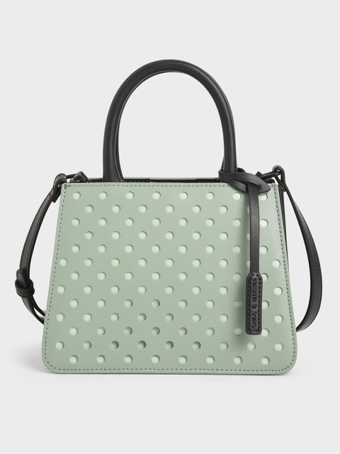 

CHARLES & KEITH Green Solid Handheld Bag