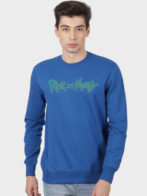 

Free Authority Men Blue & Green Rick & Morty Print Pullover Sweatshirt