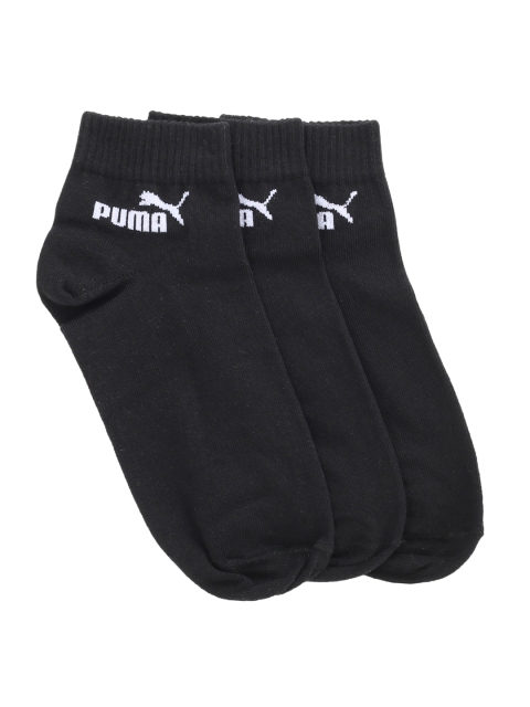 

Puma Men Pack Of 3 Black Solid Ankle-Length Socks