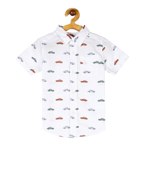 

The Childrens Place Boys White Regular Fit Printed Casual Shirt