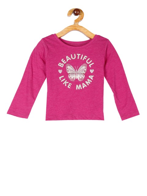 

The Childrens Place Girls Pink Printed Round Neck T-shirt