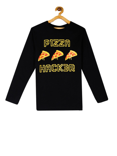 

The Childrens Place Boys Black & Yellow Printed Round Neck T-shirt