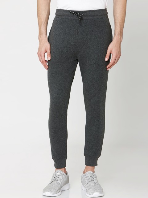 

Mufti Men Charcoal Grey Solid Joggers