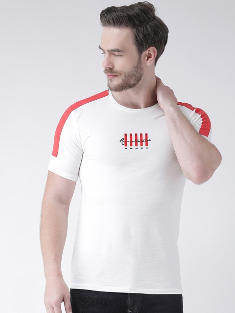 

Rex Straut Jeans Men White & Red Printed Round Neck T-shirt
